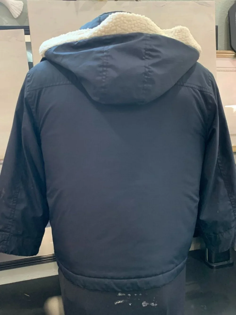 Gymboree coat with separate fleece liner and detachable hood sz S 5-6 navy